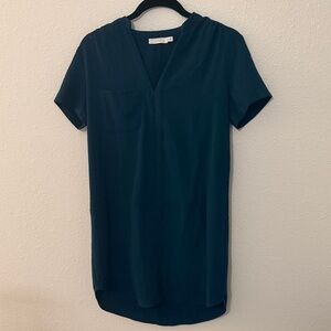 Teal V-Neck Women's Dress